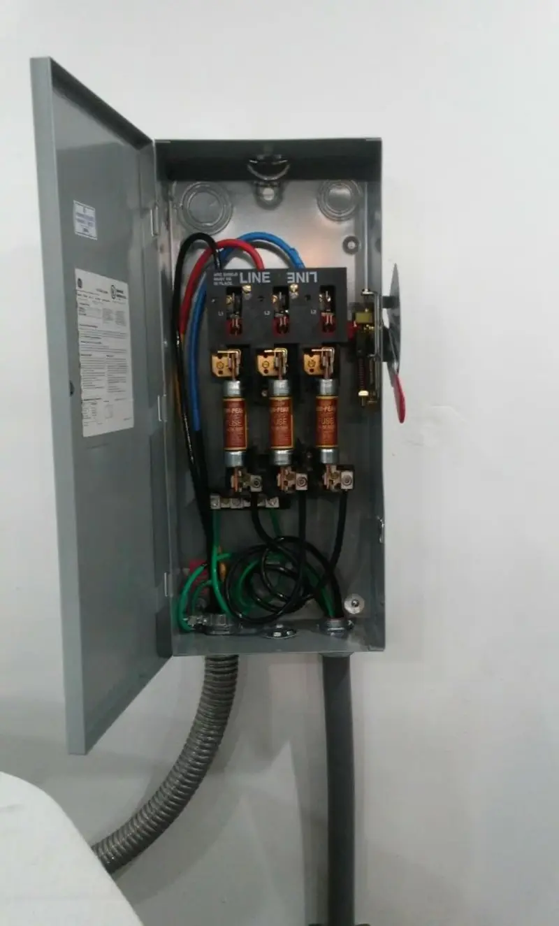 Three-phase disconnect switch installed for Electrical Wiring & Rewiring in Randolph Town
